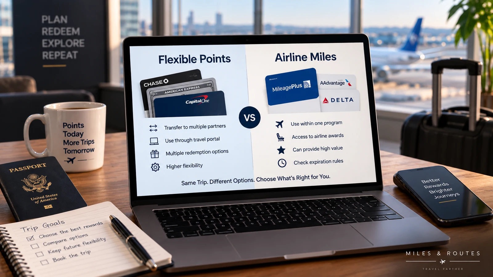 Flexible Points vs Airline Miles: What Should You Spend First?